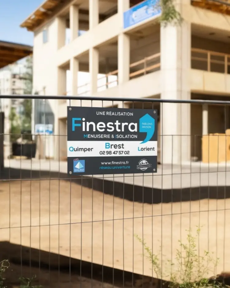 123imprim imprime les panneaux de chantier en akilux pour Finestra Brest