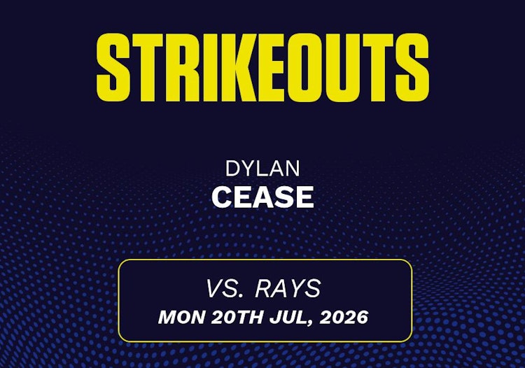 Dylan Cease projected stats for Monday, July 20, 2026.