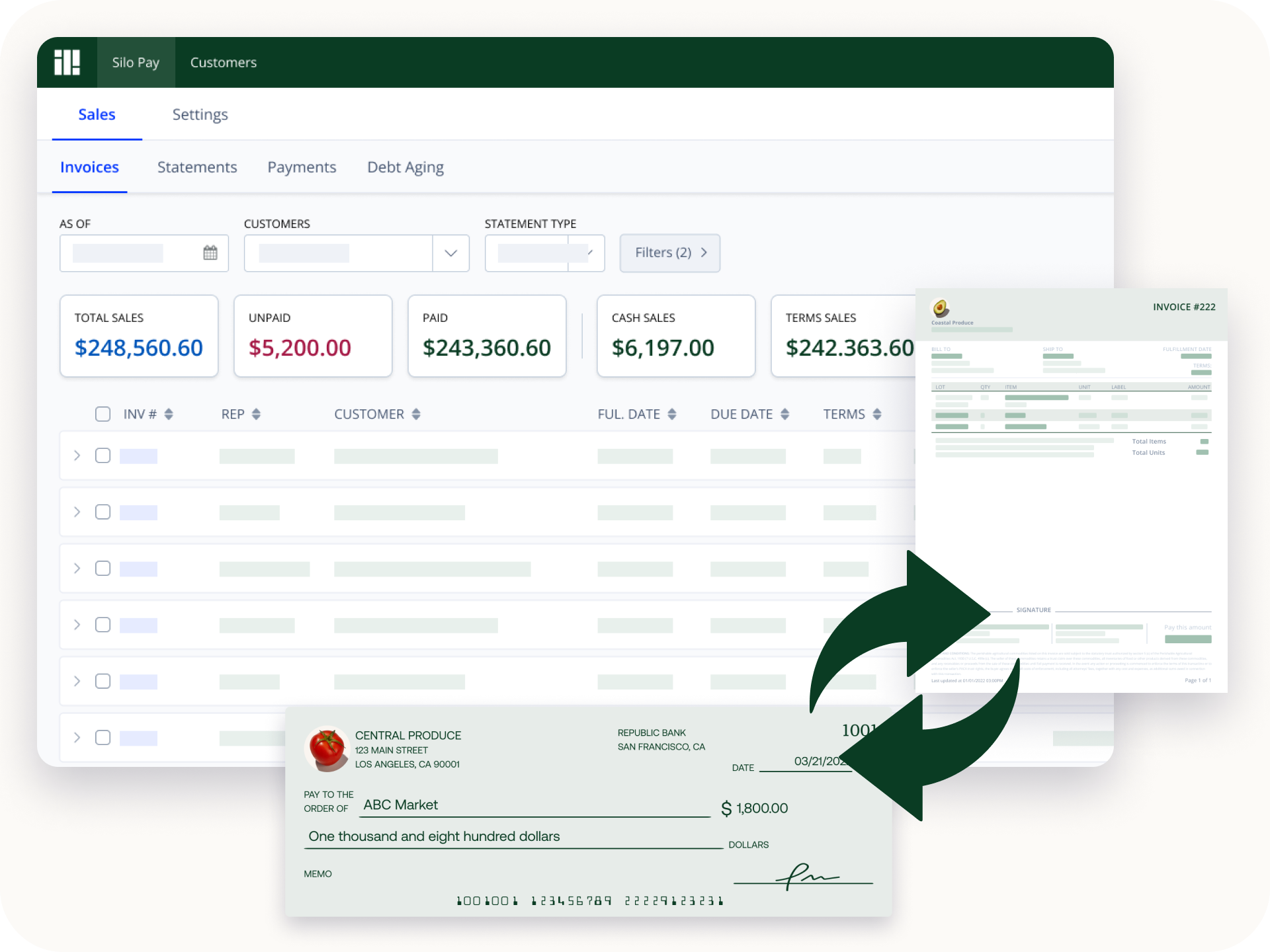 Screenshot of Silo's capital software with bank reconciliation