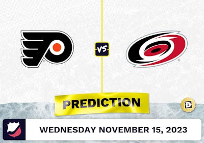Flyers vs. Hurricanes Prediction and Odds - November 15, 2023