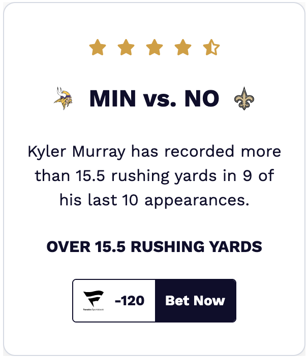 Kyler Murray prop projection.