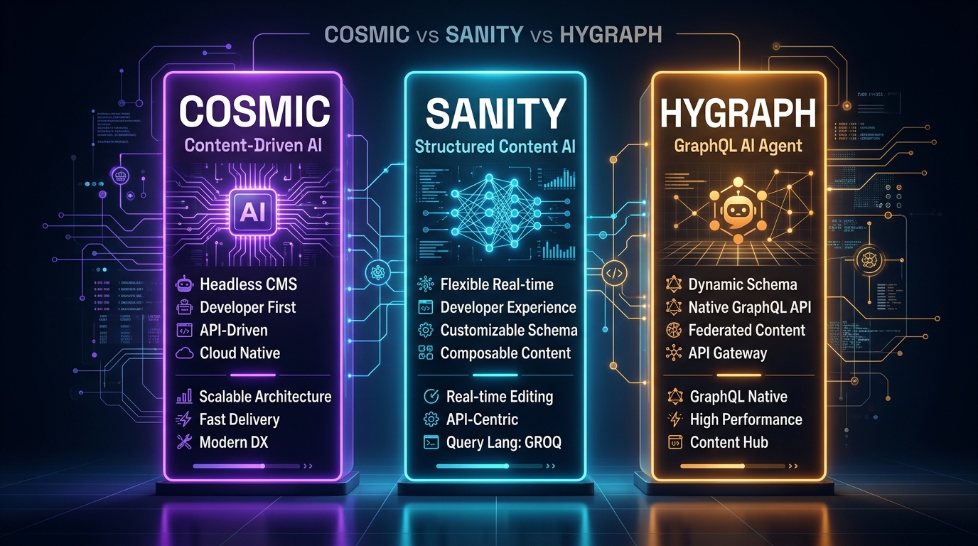 Cosmic Agents vs Sanity Agent Context vs Hygraph AI: A Real Comparison image