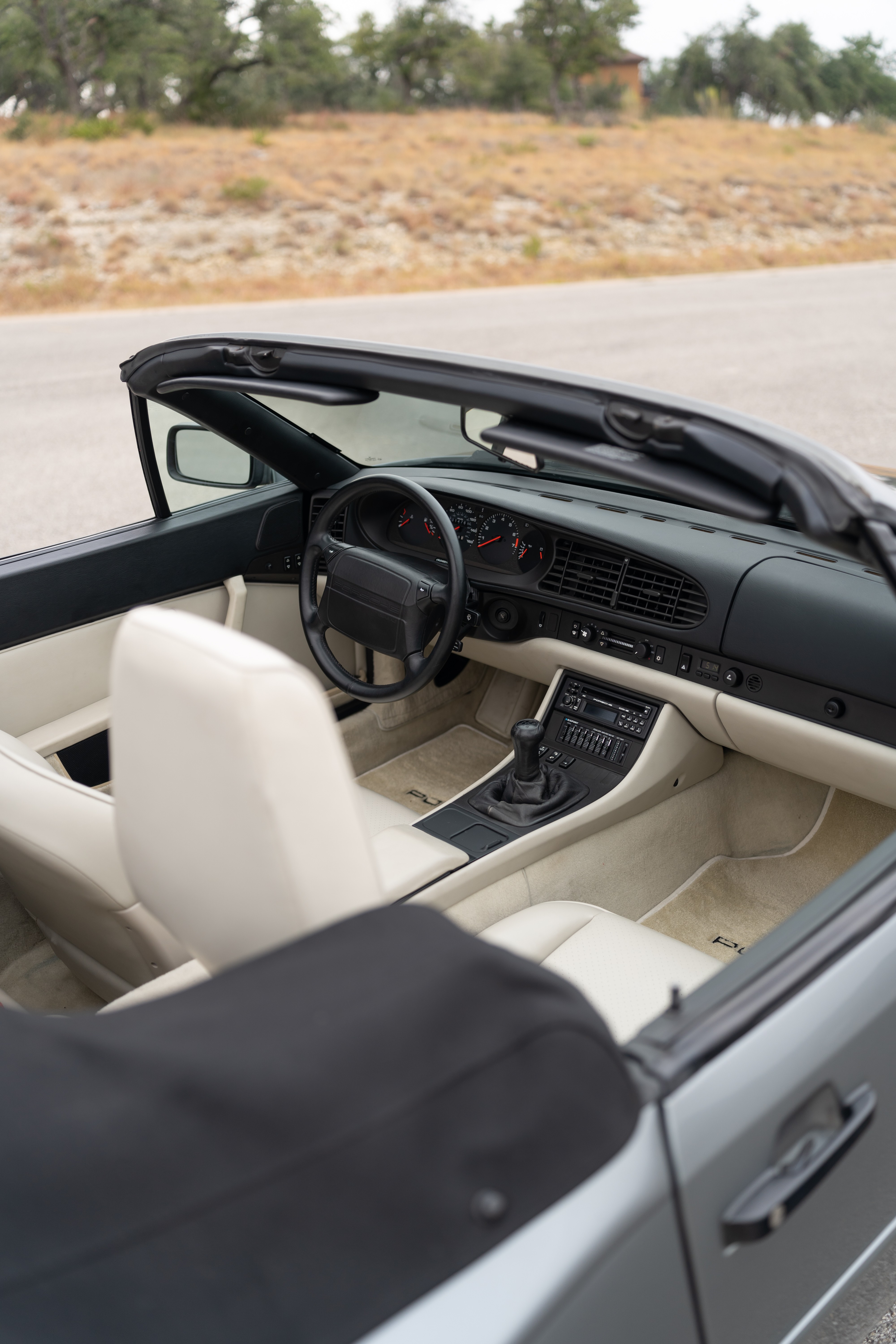 Titanium Metallic 1990 Porsche 944 S2 Cabriolet 5-Speed shot in Austin, TX.