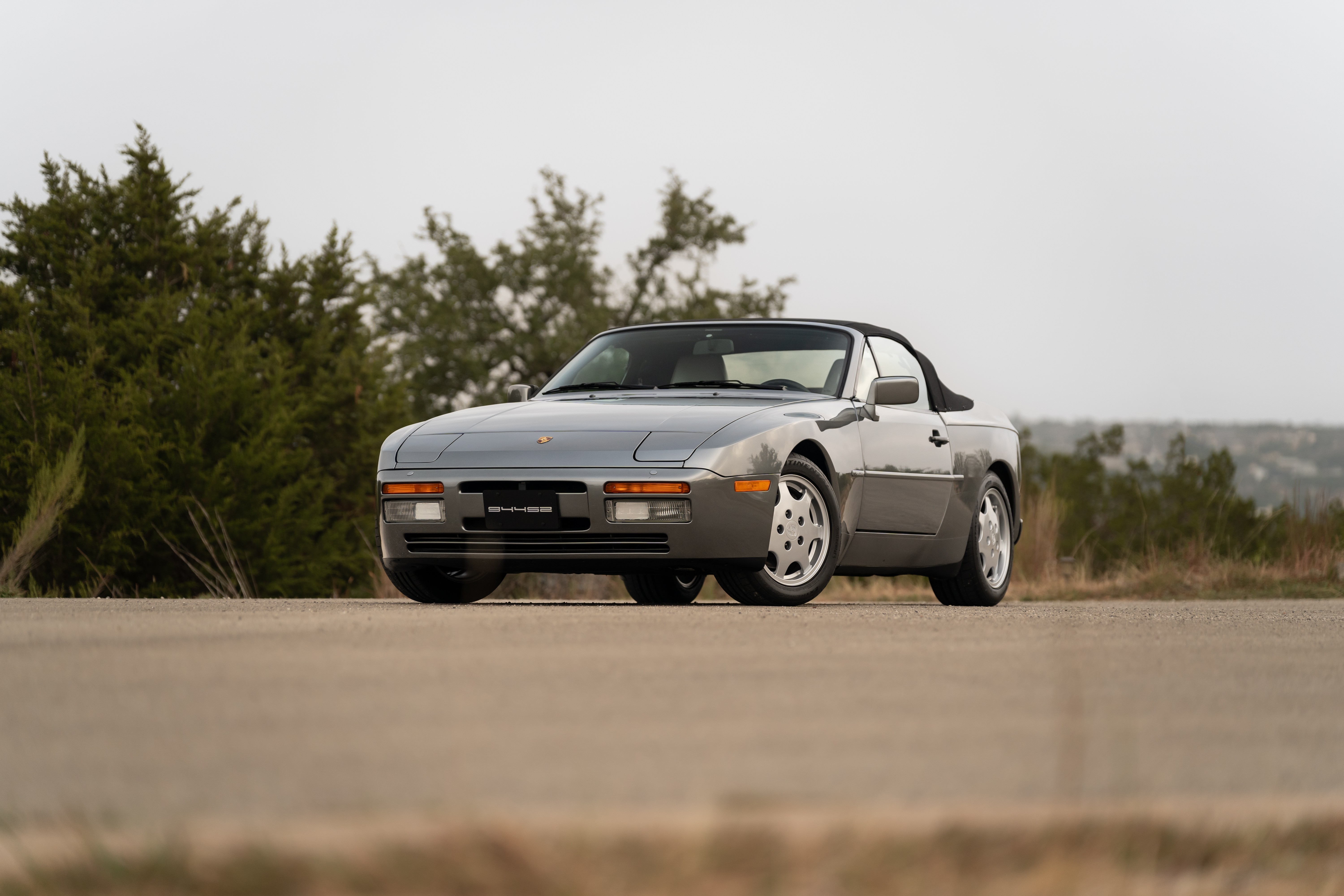 Titanium Metallic 1990 Porsche 944 S2 Cabriolet 5-Speed shot in Austin, TX.