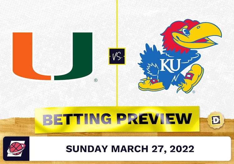 Miami (FL) vs. Kansas CBB Predictions and Odds - Mar 27, 2022