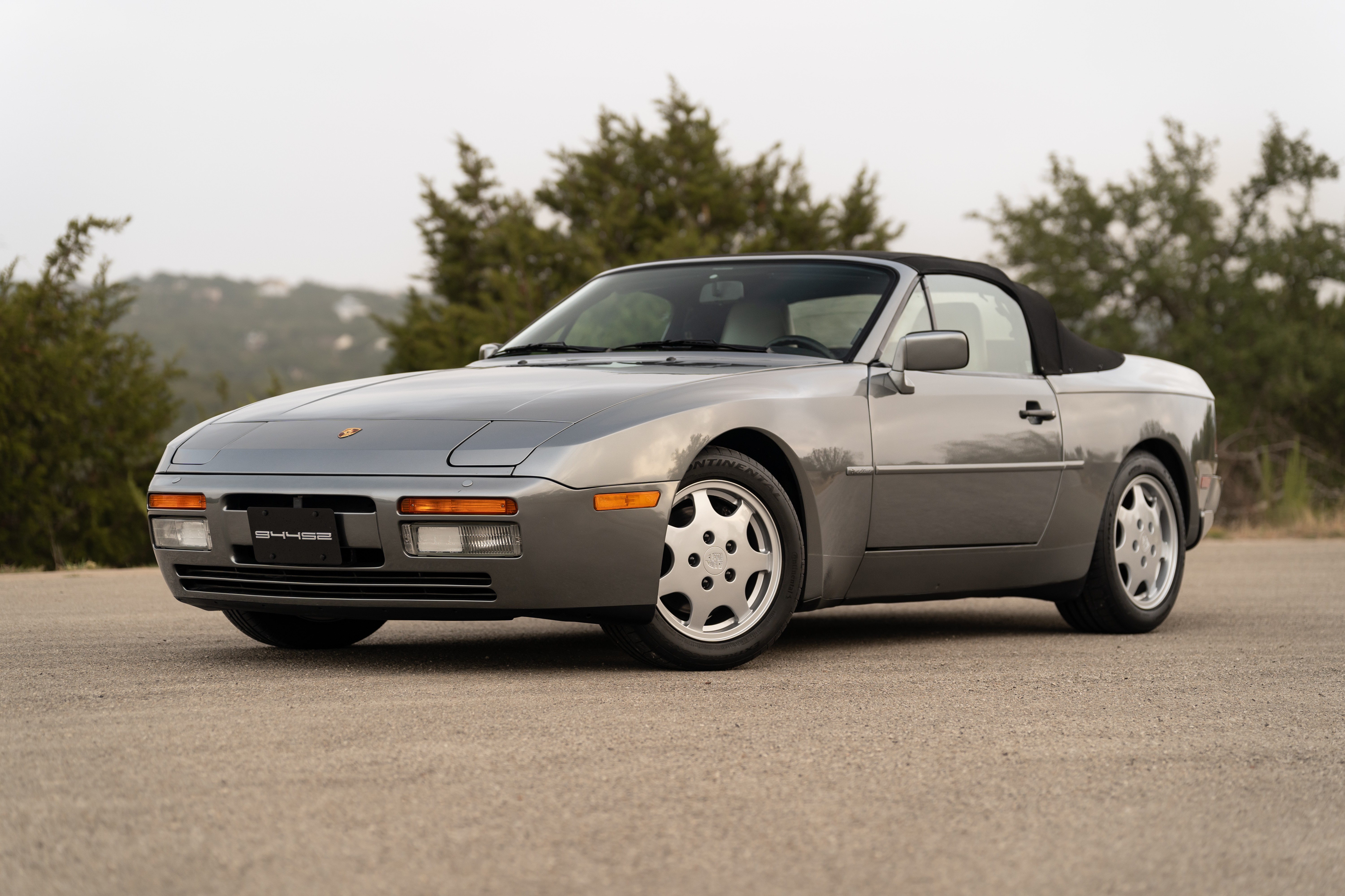 Titanium Metallic 1990 Porsche 944 S2 Cabriolet 5-Speed shot in Austin, TX.