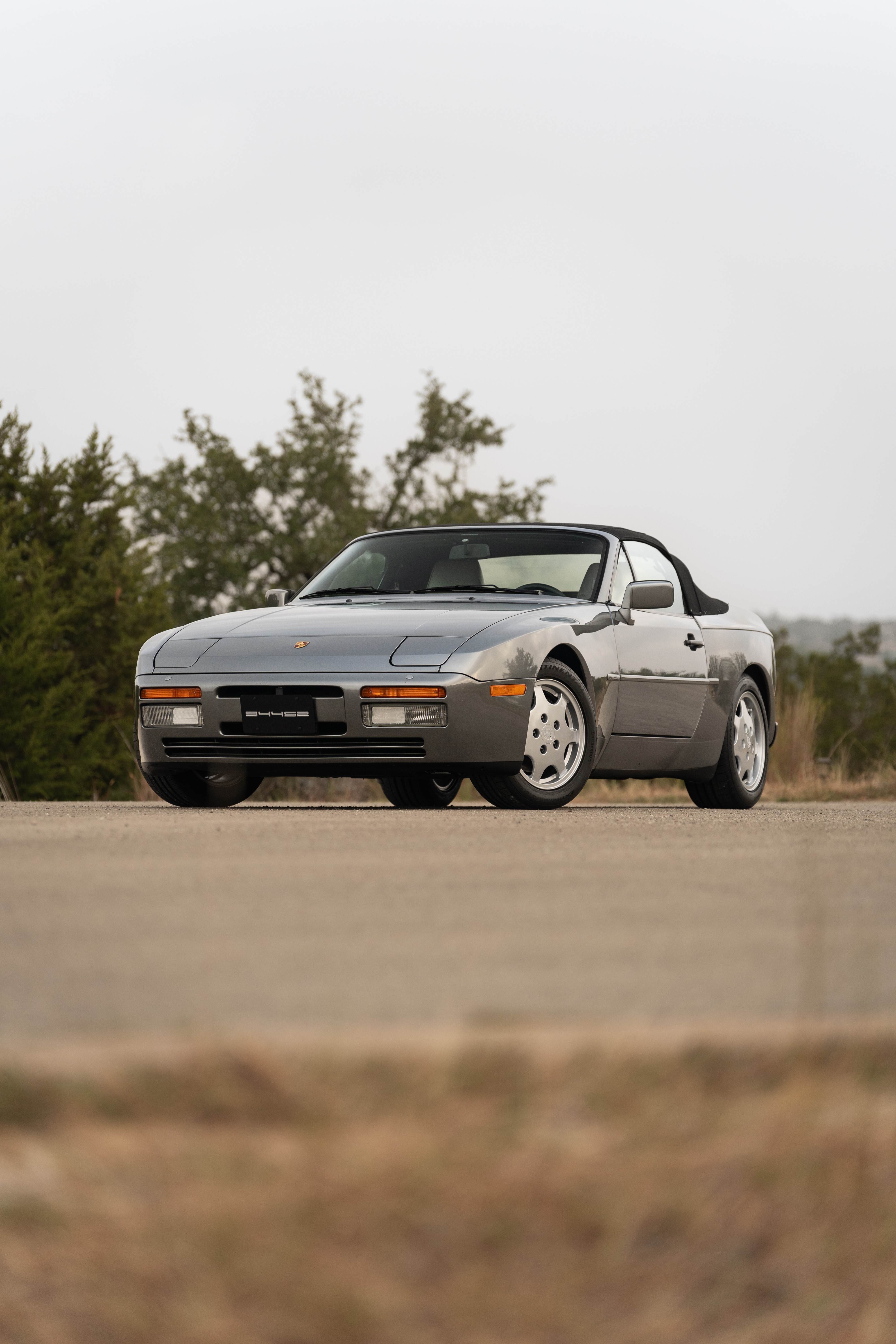 Titanium Metallic 1990 Porsche 944 S2 Cabriolet 5-Speed shot in Austin, TX.