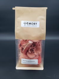 Pink Oyster Mushrooms in an Emory Market Gardens package