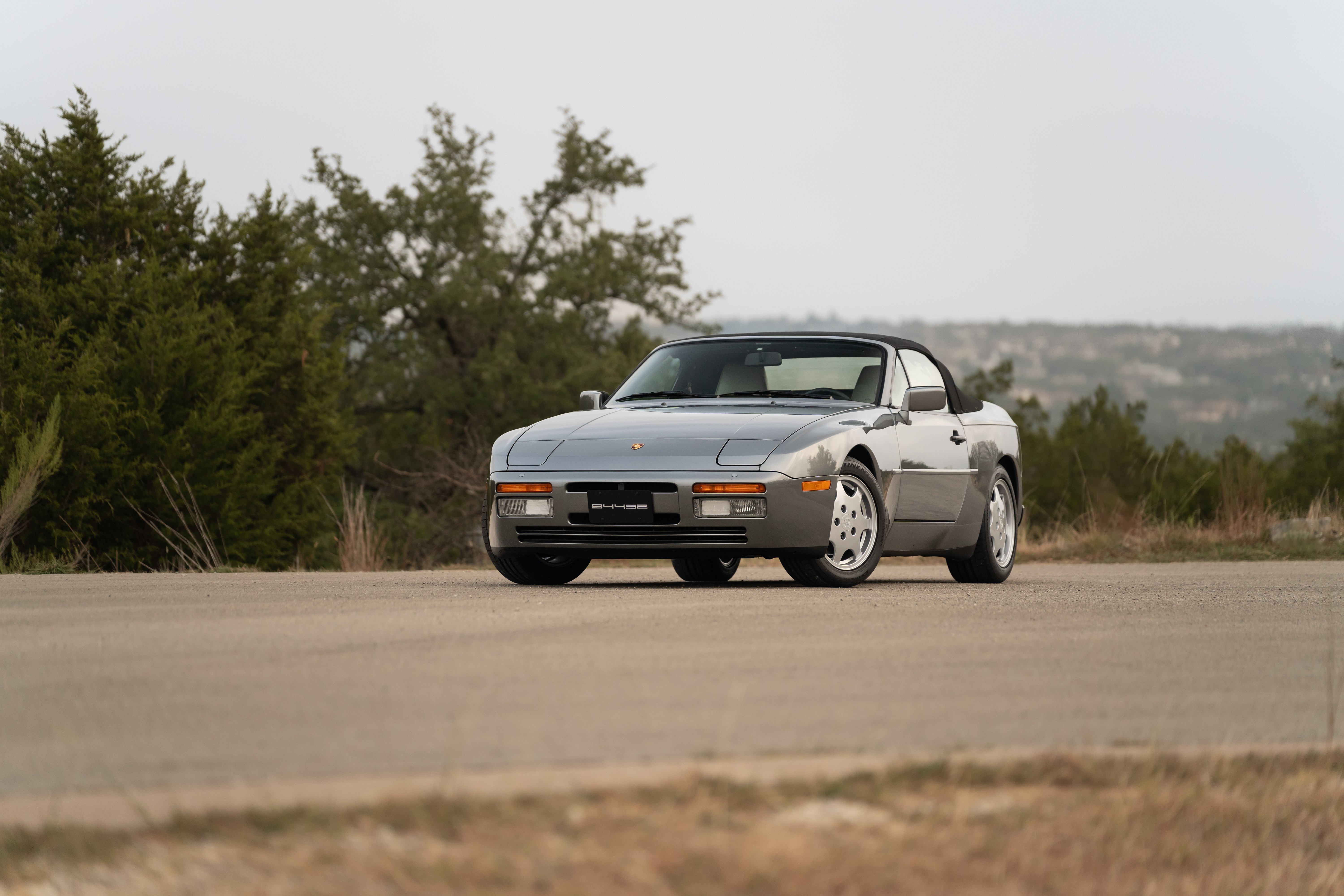 Titanium Metallic 1990 Porsche 944 S2 Cabriolet 5-Speed shot in Austin, TX.