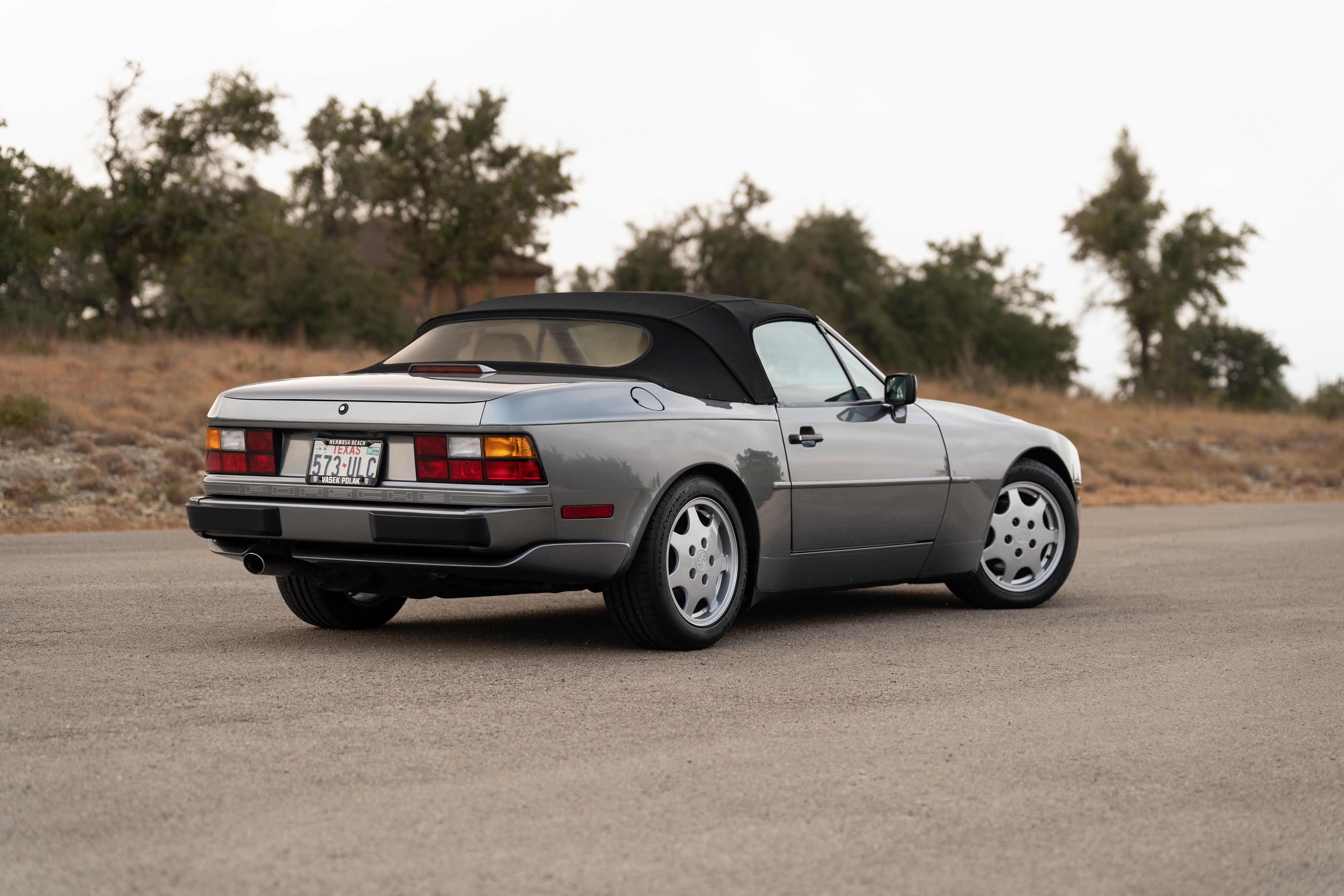 Titanium Metallic 1990 Porsche 944 S2 Cabriolet 5-Speed shot in Austin, TX.