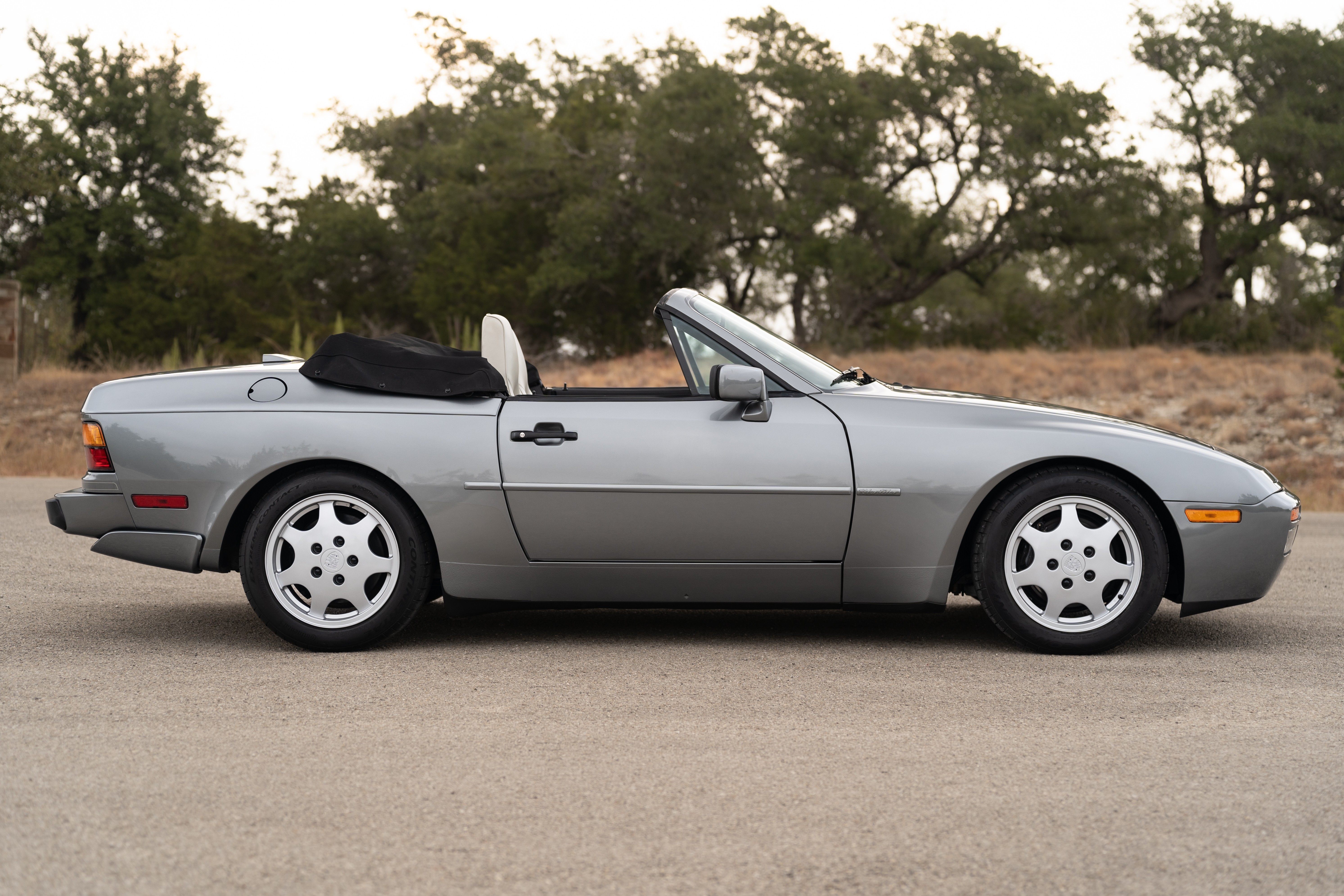 Titanium Metallic 1990 Porsche 944 S2 Cabriolet 5-Speed shot in Austin, TX.