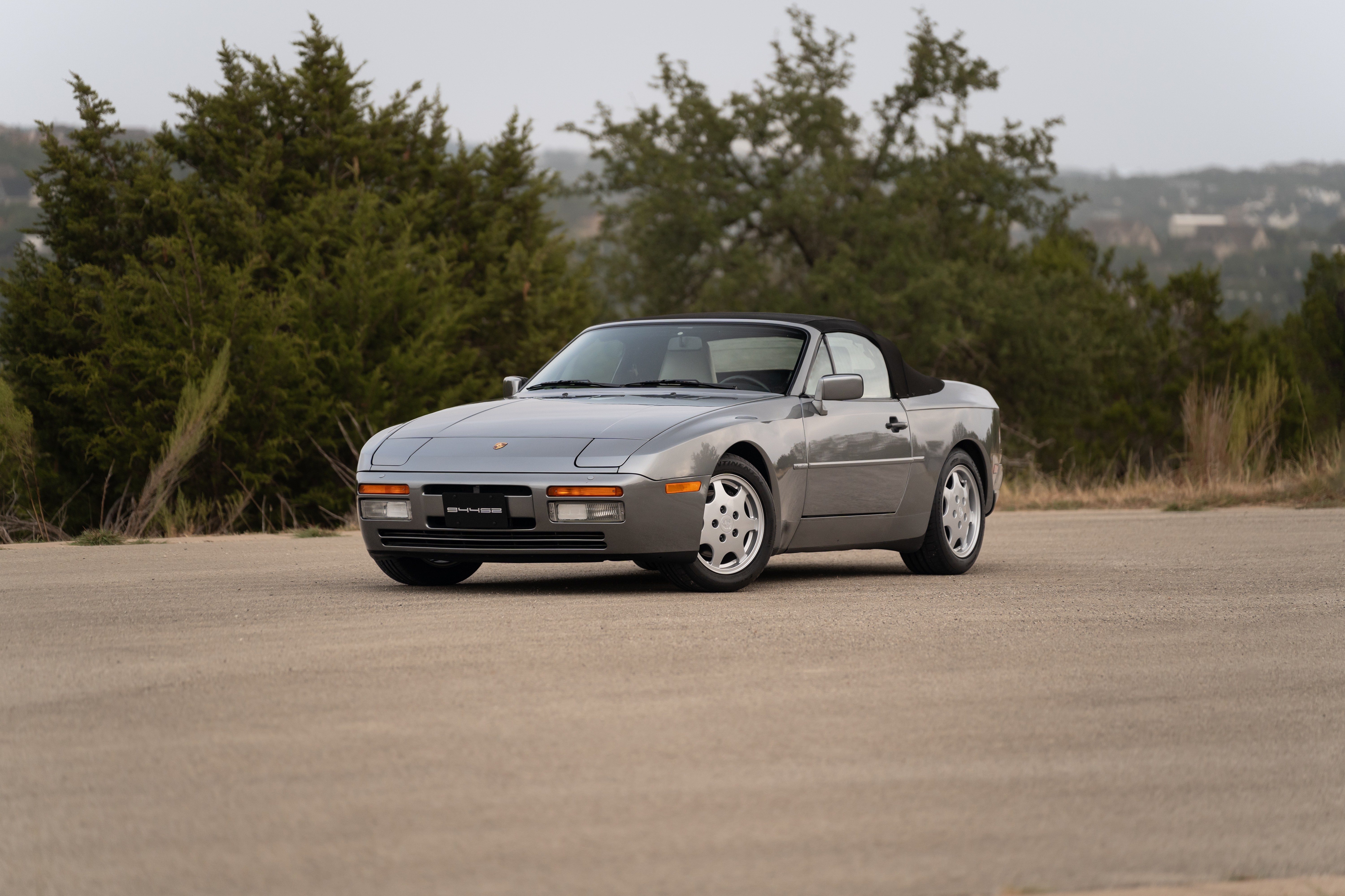 Titanium Metallic 1990 Porsche 944 S2 Cabriolet 5-Speed shot in Austin, TX.