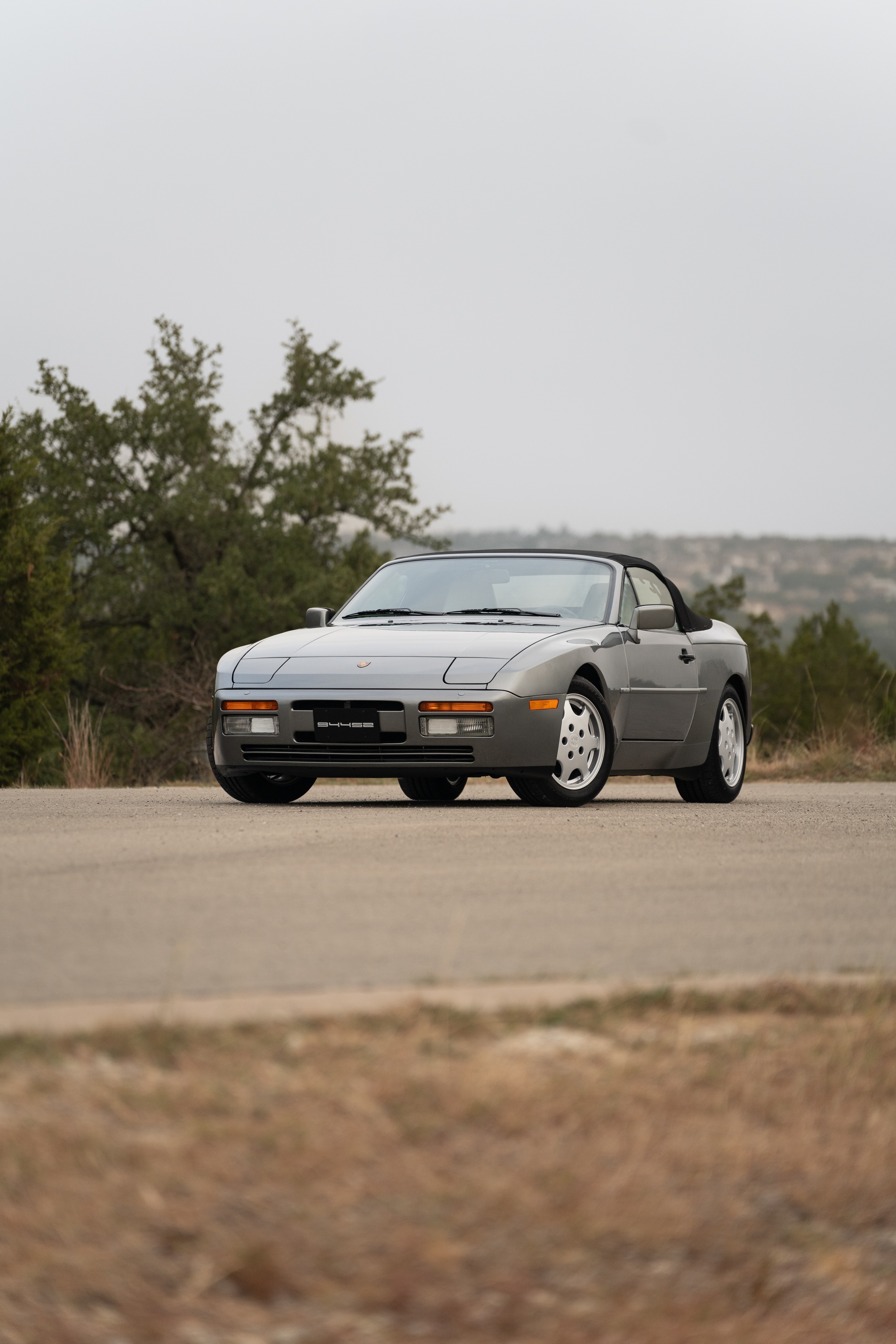 Titanium Metallic 1990 Porsche 944 S2 Cabriolet 5-Speed shot in Austin, TX.