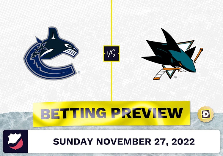 Canucks vs. Sharks Prediction and Odds - Nov 27, 2022