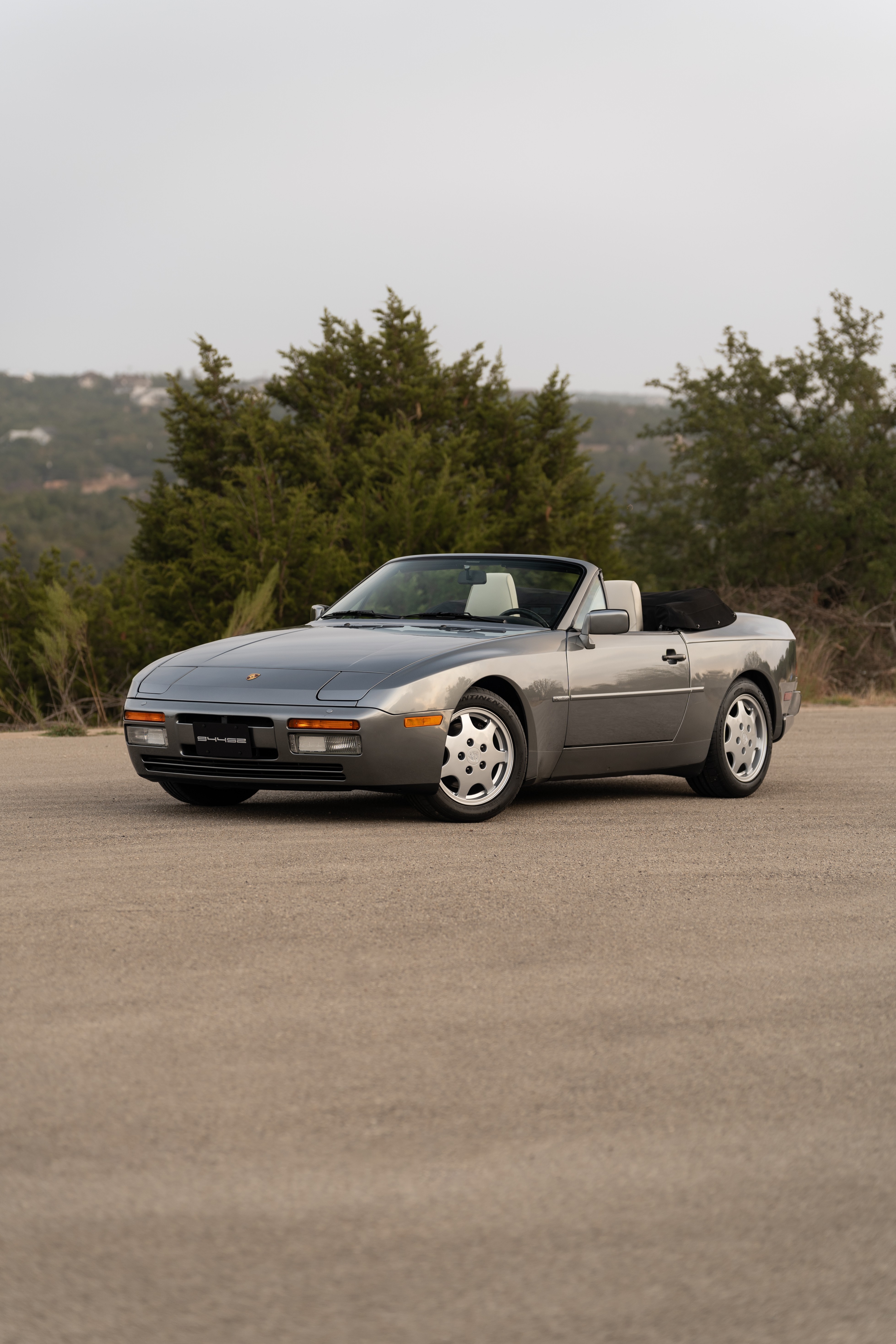 Titanium Metallic 1990 Porsche 944 S2 Cabriolet 5-Speed shot in Austin, TX.