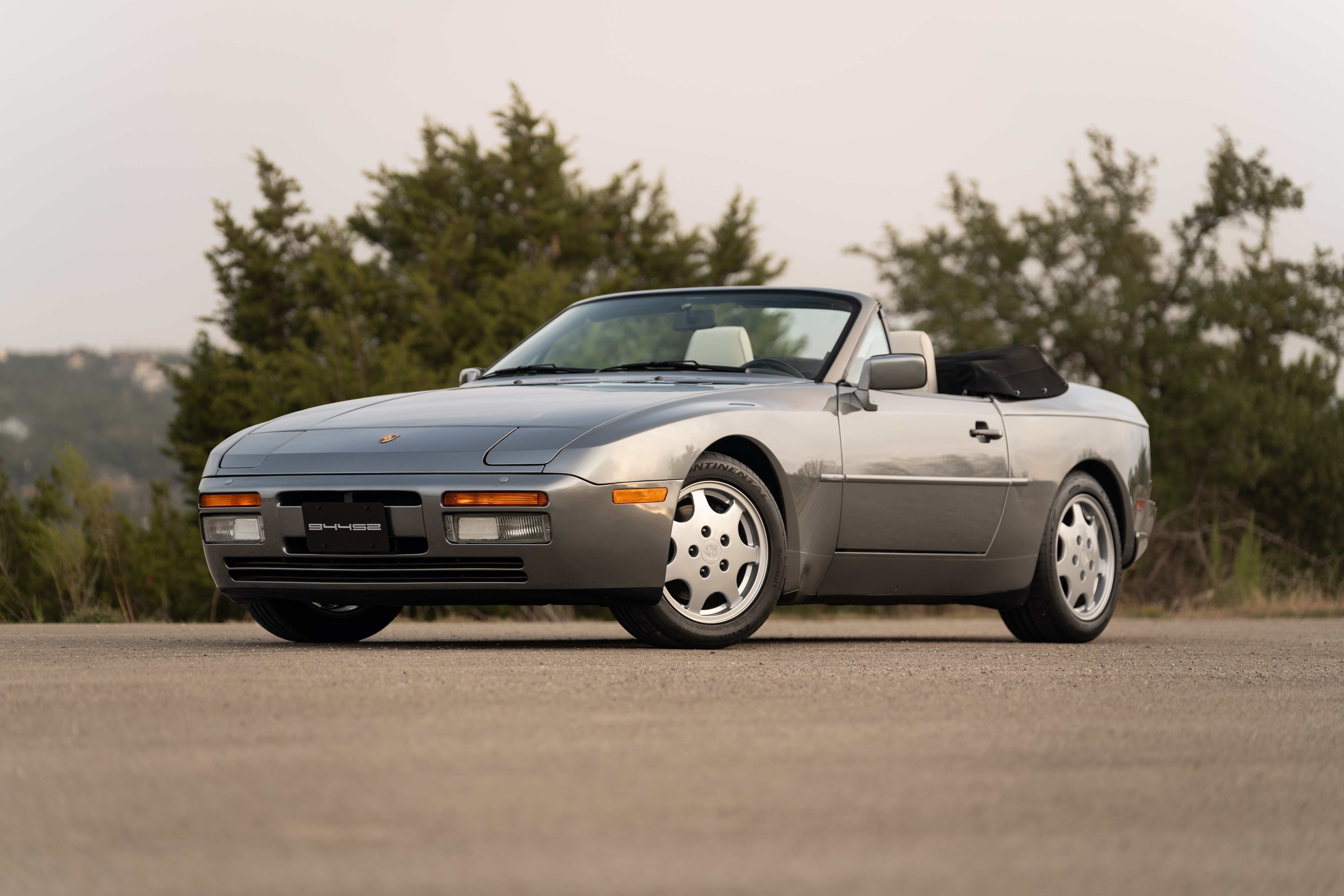 Titanium Metallic 1990 Porsche 944 S2 Cabriolet 5-Speed shot in Austin, TX.