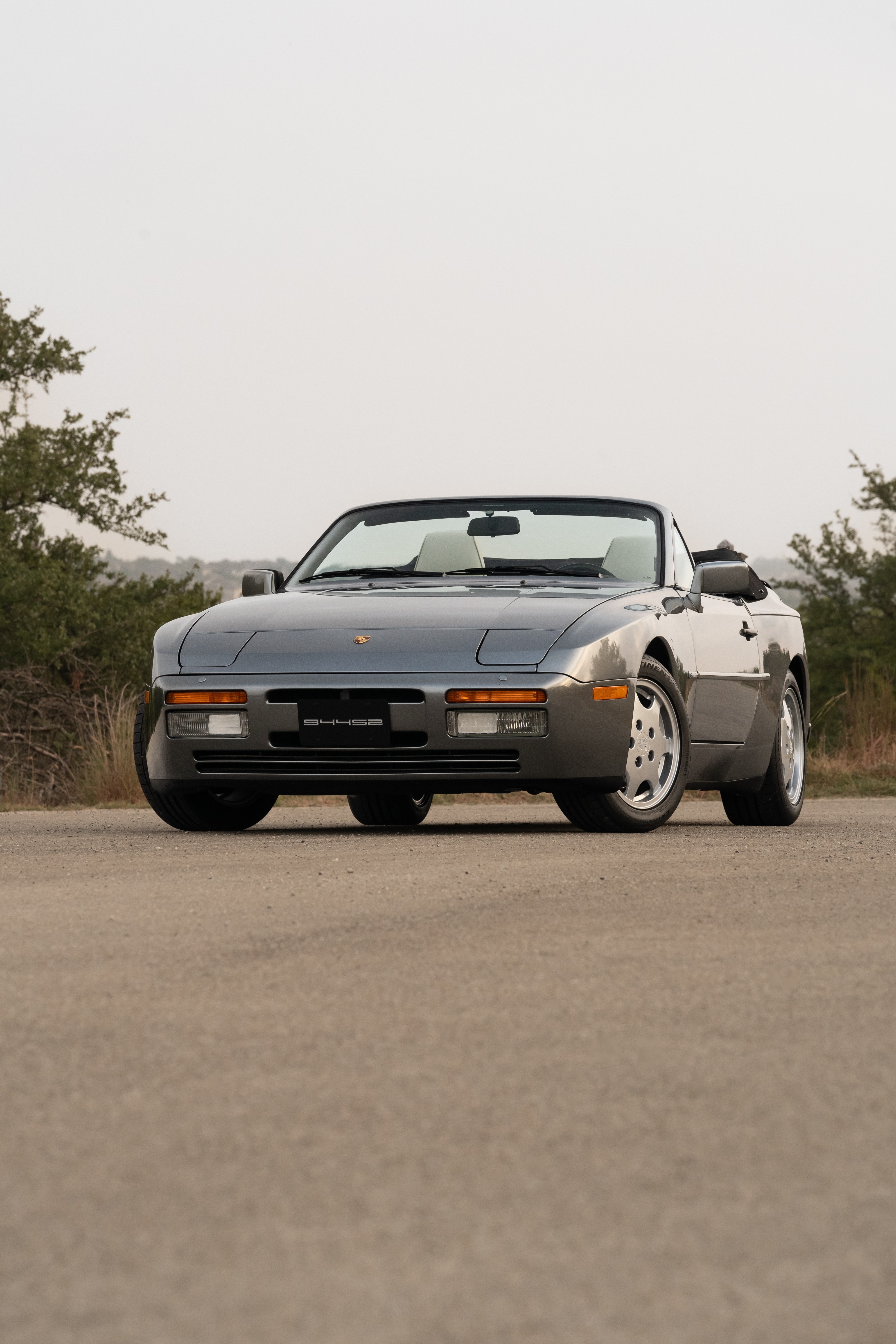 Titanium Metallic 1990 Porsche 944 S2 Cabriolet 5-Speed shot in Austin, TX.