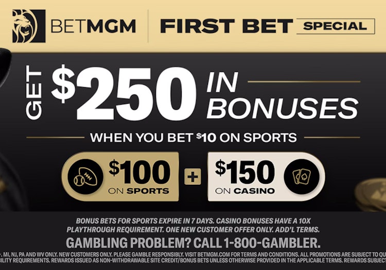 BetMGM offer unlocks $250 in bonuses for MI, PA, NJ and WV residents.
