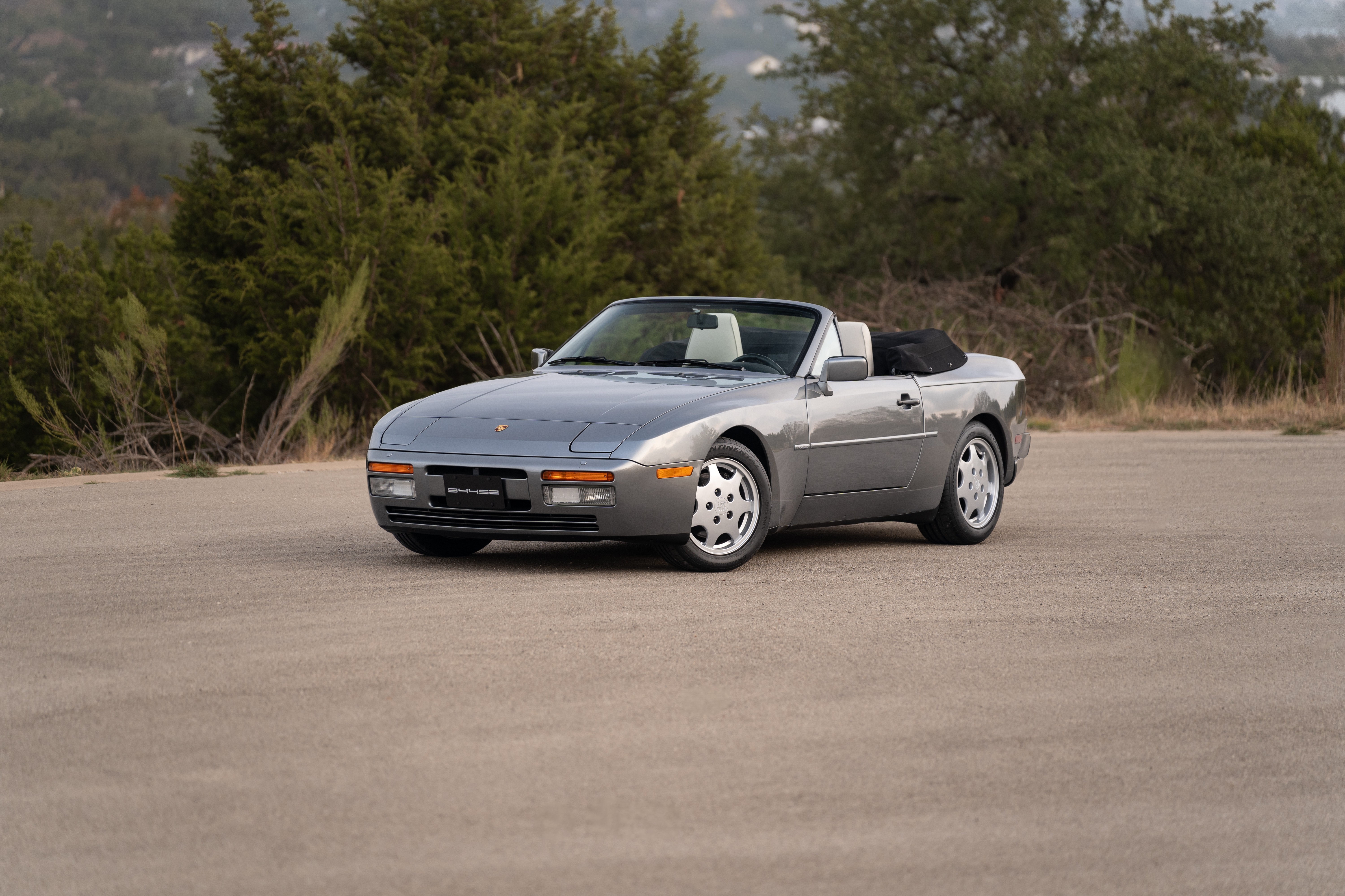 Titanium Metallic 1990 Porsche 944 S2 Cabriolet 5-Speed shot in Austin, TX.