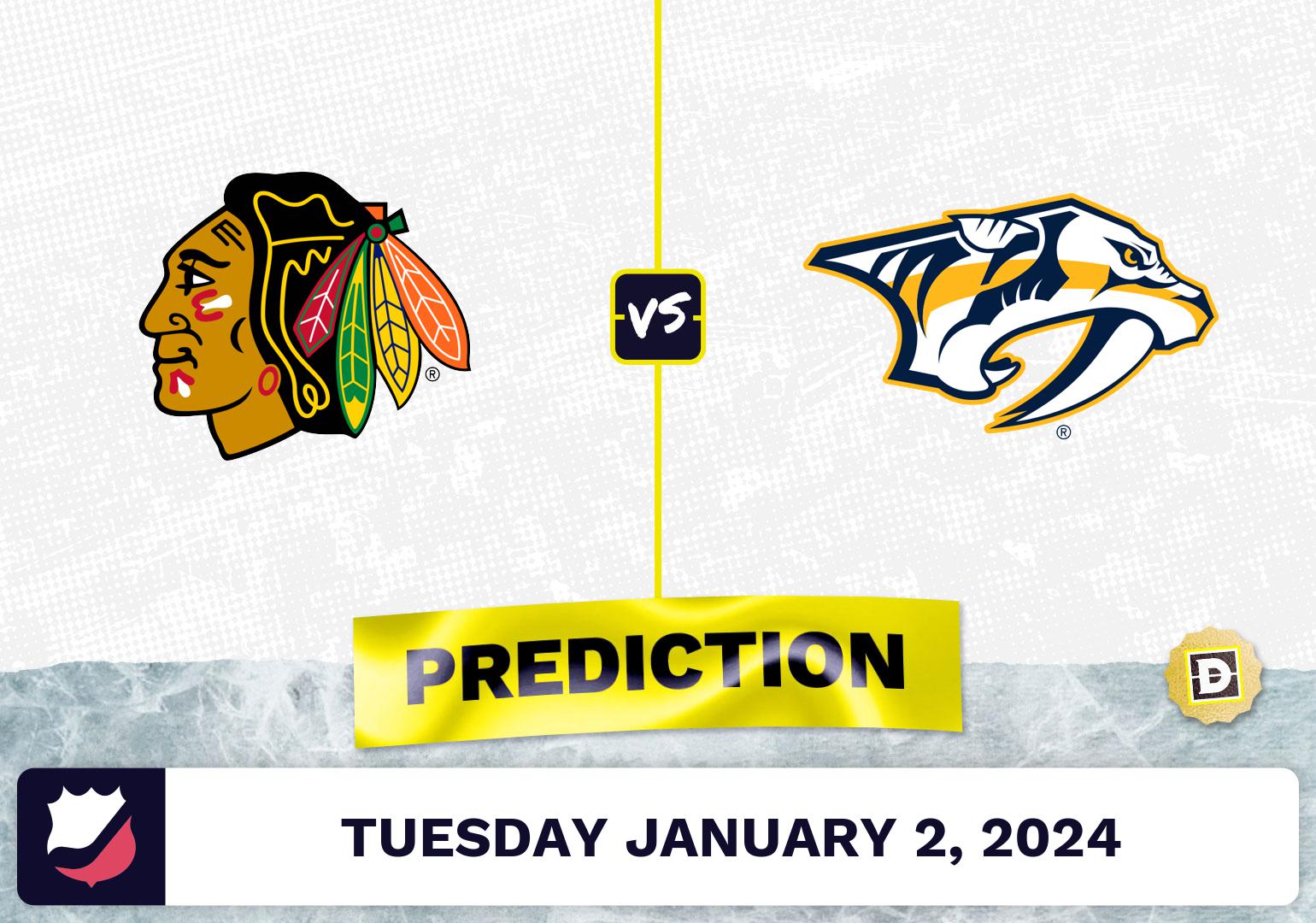 Chicago Blackhawks vs. Nashville Predators Prediction, Odds, NHL Picks  [1/2/2024]