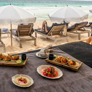 During the day, get sun-kissed & relax at Gitano Beach, Book now.