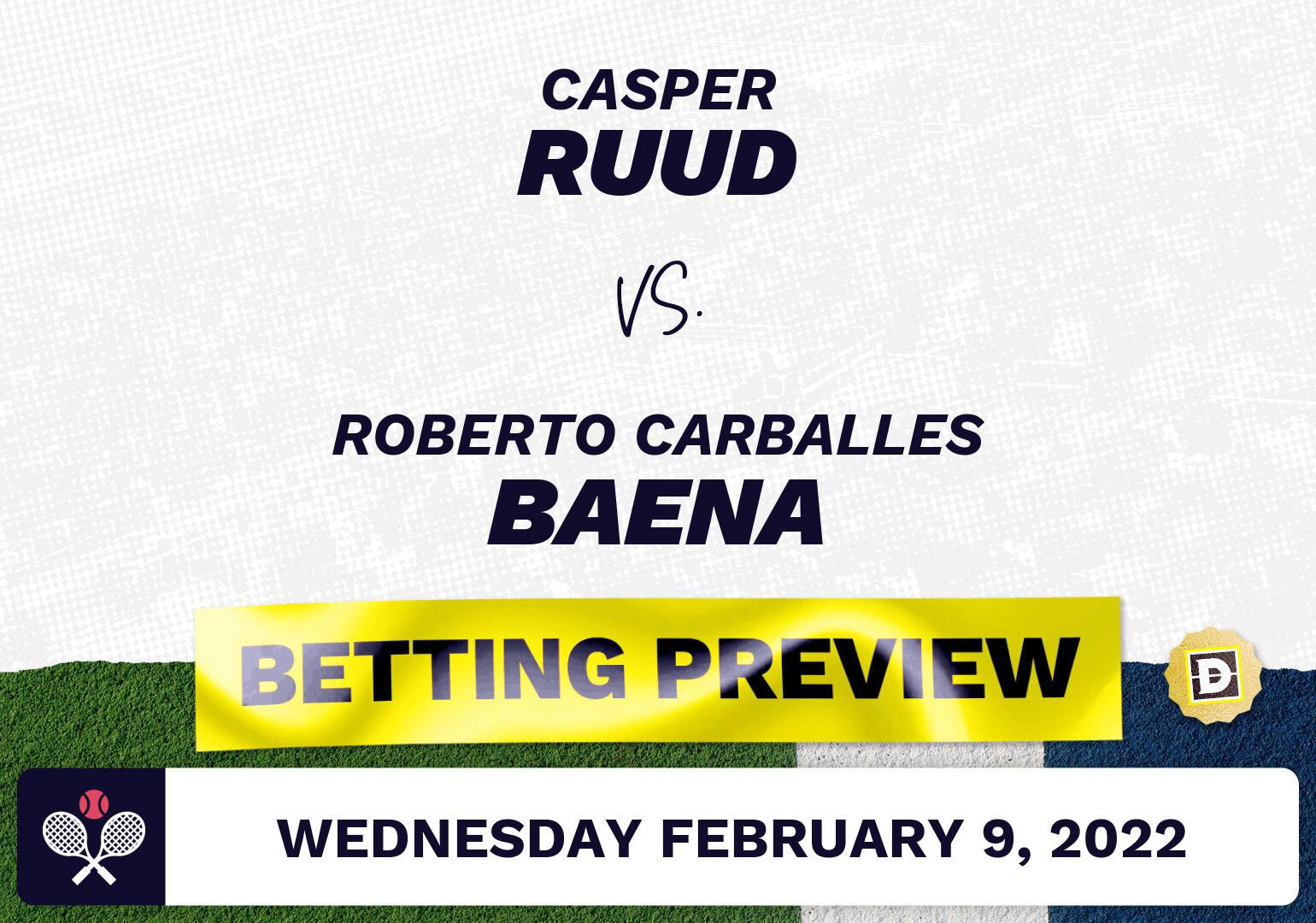 Casper Ruud vs. Roberto Carballes Baena Predictions - Feb 9, 2022
