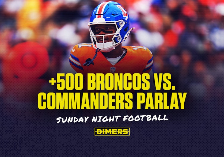NFL Parlay bet for Week 13 Sunday Night Football featuring the Commanders and Broncos.
