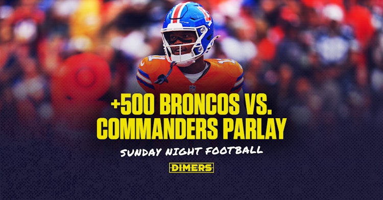 NFL Parlay bet for Week 13 Sunday Night Football featuring the Commanders and Broncos.