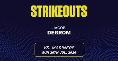 Jacob deGrom projections July 26: Strikeouts, outs, and earned runs vs. Mariners [2026]