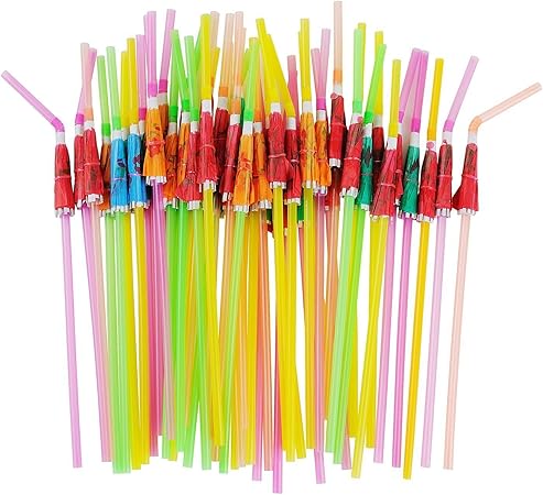 Luau Party Umbrella Straws