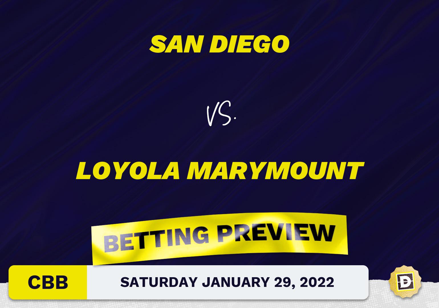 San Diego vs. Loyola Marymount CBB Predictions and Odds - Jan 29, 2022