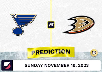 Blues vs. Ducks Prediction and Odds - November 19, 2023
