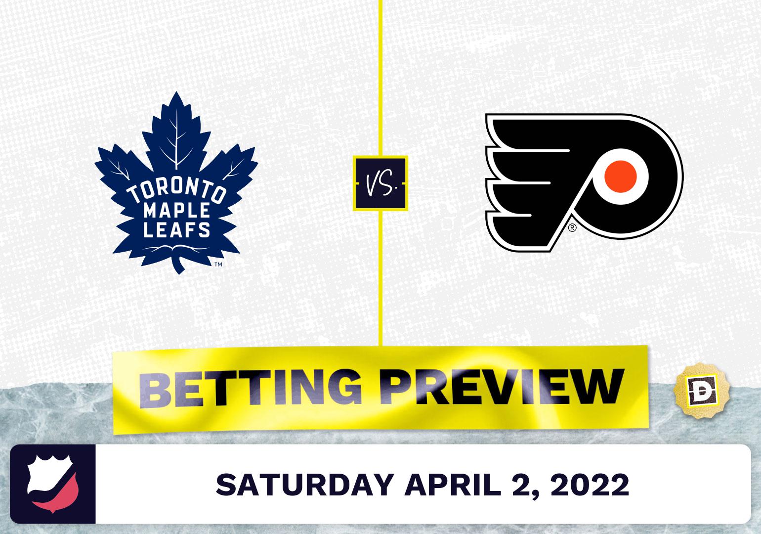 Maple Leafs vs. Flyers Prediction and Odds - Apr 2, 2022