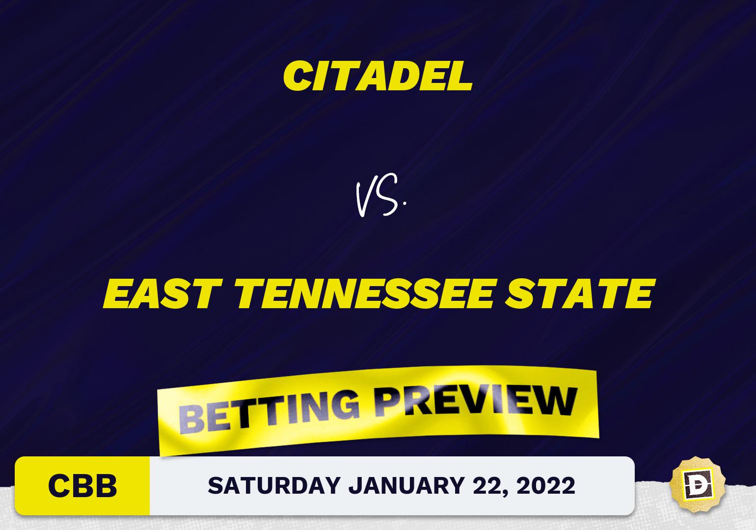 Citadel vs. East Tennessee State CBB Predictions and Odds - Jan 22, 2022