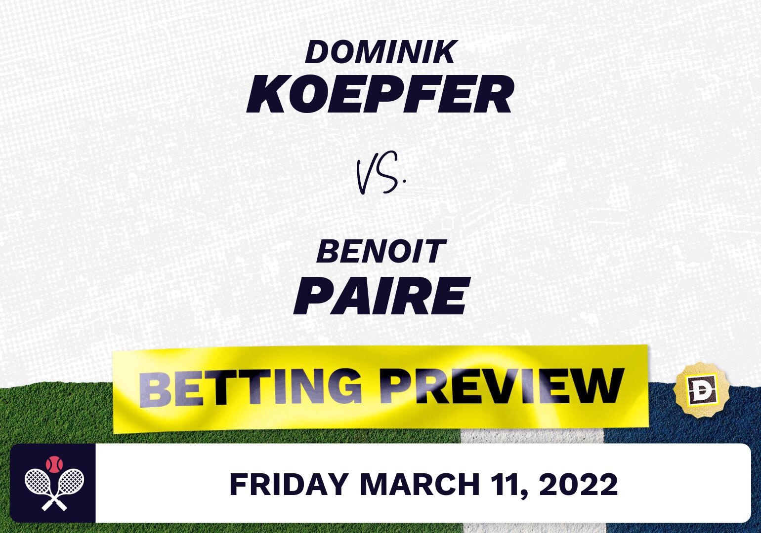 Dominik Koepfer vs. Benoit Paire Predictions - Mar 11, 2022