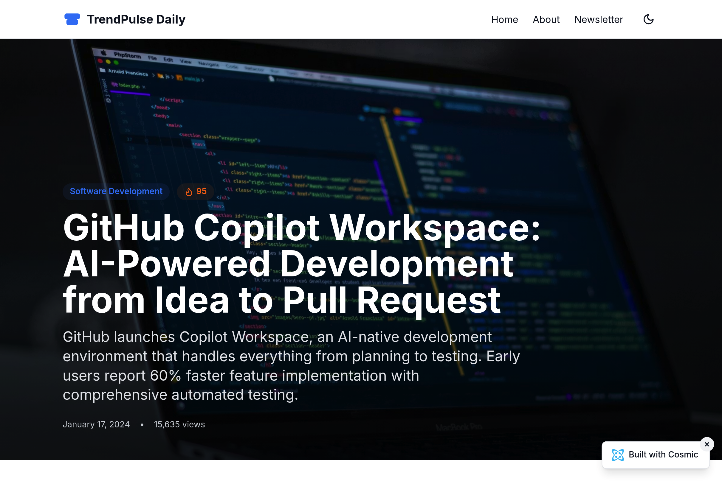 Screenshot of TrendPulse Daily