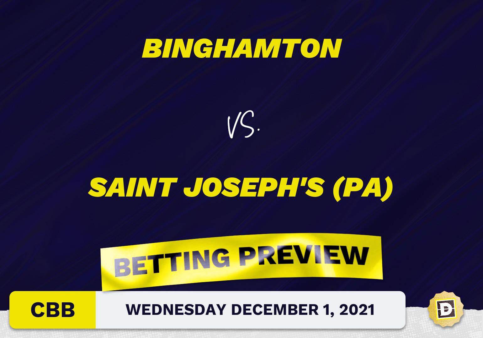 Binghamton vs. Saint Joseph's (PA) CBB Predictions and Odds - Dec 1, 2021