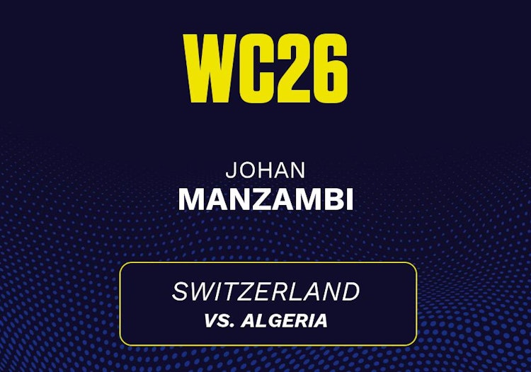 Johan Manzambi projected stats for Thursday, July 2, 2026.