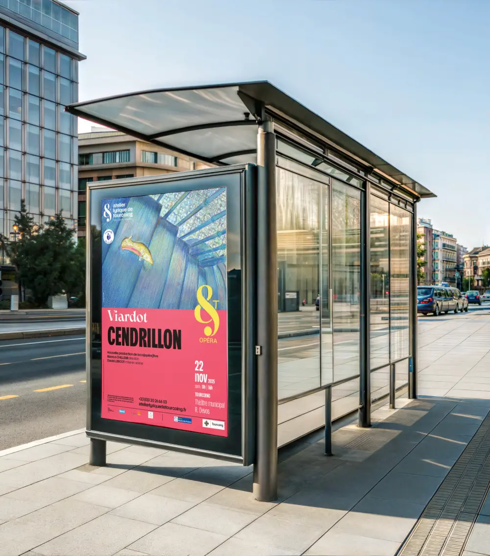 Combo affiches abribus + panneaux Akilux pour l'atelier lyrique de tourcoing