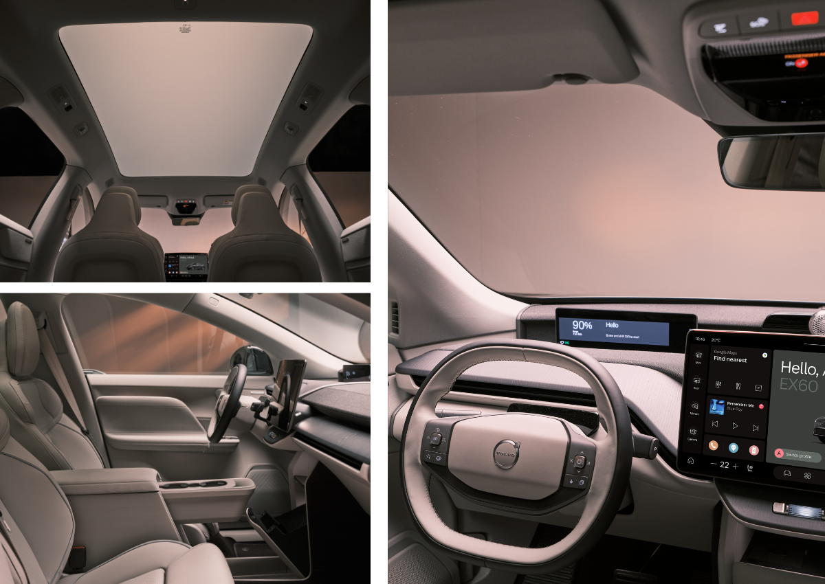 Das Interieur des Volvo EX60.