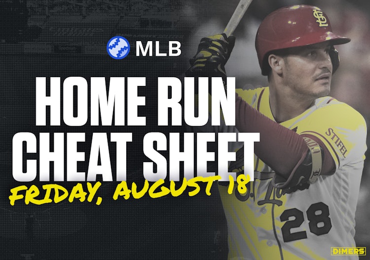 Home Run Cheat Sheet - HR Data, Stats, Matchups and More for Friday [8/18/23]