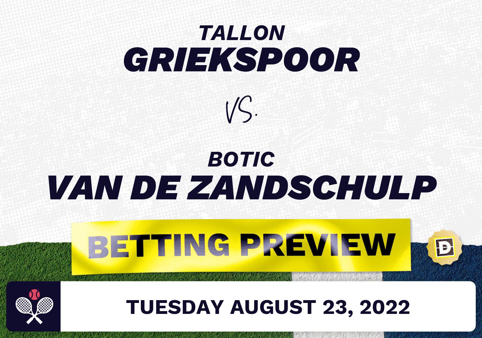 Tallon Griekspoor vs. Botic Van de Zandschulp Predictions - Aug 23, 2022