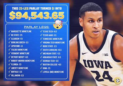 Sports Bettor Hits 25-Leg Parlay, Turning $1 into $94,543.65 in Winnings