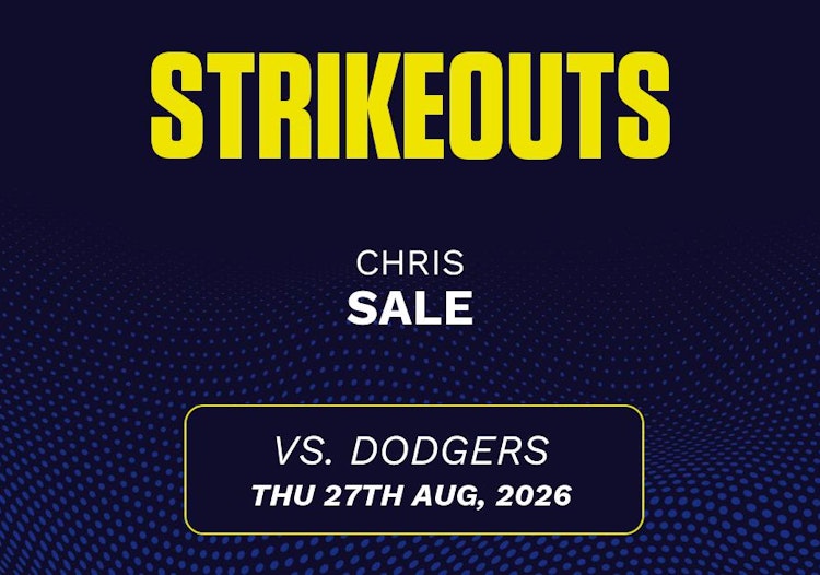 Chris Sale projected stats for Thursday, August 27, 2026.