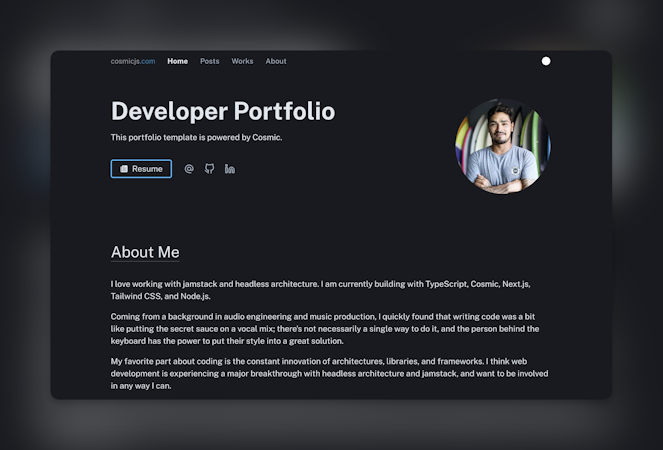 Creating a Developer Portfolio with Next.js and Cosmic image