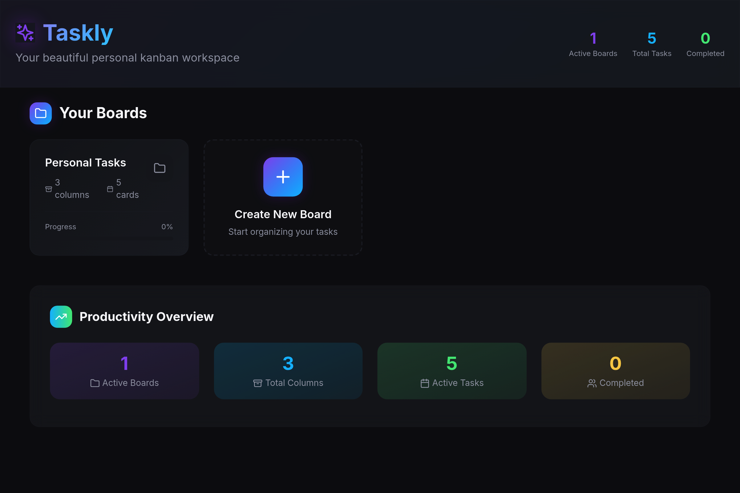 Screenshot of Taskly