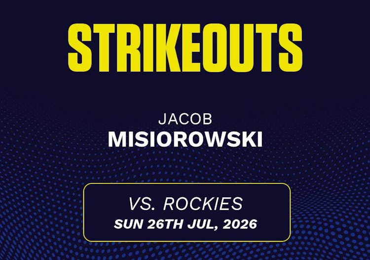 Jacob Misiorowski projected stats for Sunday, July 26, 2026.