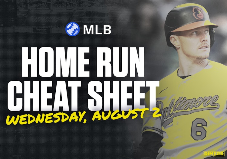 Home Run Cheat Sheet - HR Data, Stats, Matchups and More - Wednesday, August 2