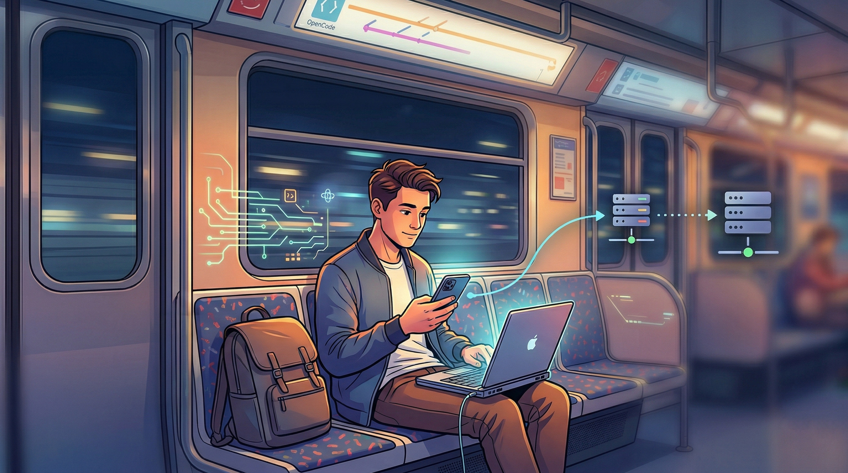 Découvrez comment coder depuis n'importe où en accédant à votre environnement de développement local depuis votre mobile. Un workflow simple avec OpenCode, Claude Code, ngrok et Wireguard pour développer dans le métro, sur le canapé, ou... ailleurs.