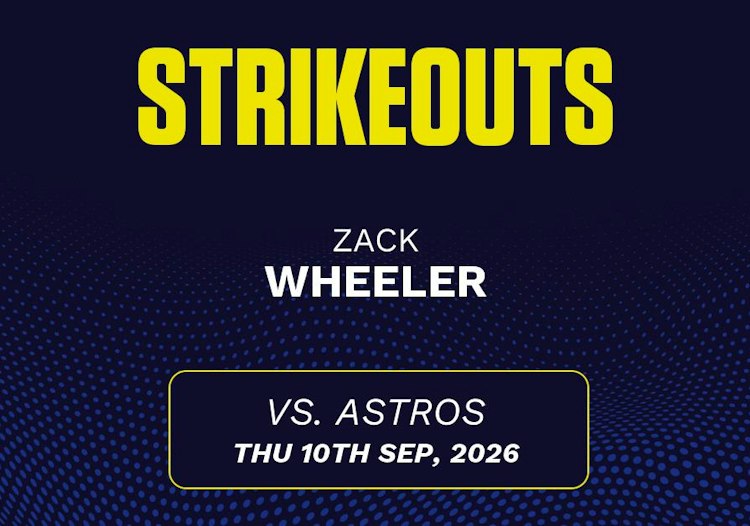 Zack Wheeler projected stats for Thursday, September 10, 2026.